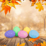 Autumn leaves and Easter Eggs